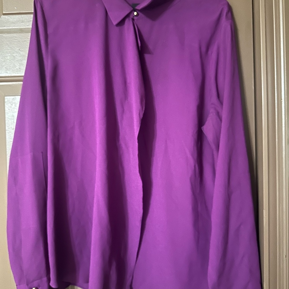 Vibrant Purple Long Sleeve Blouse